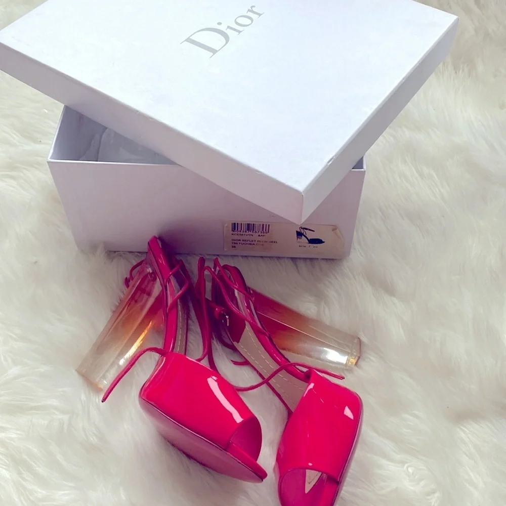 Christian Dior Reflet Plexi Patent PVC Heel - Picture 9 of 11